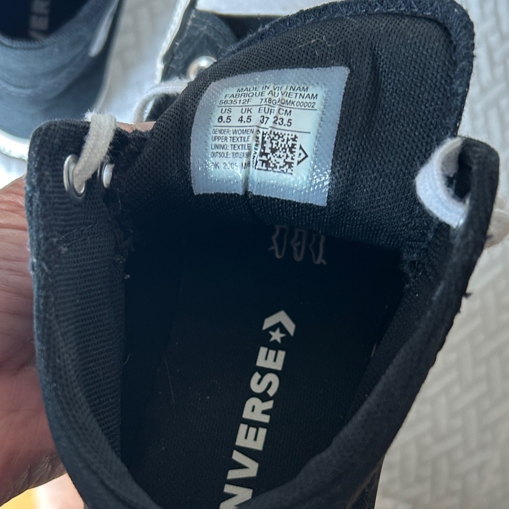 Converse Black and White High Top Sneakers - Picture 6 of 6